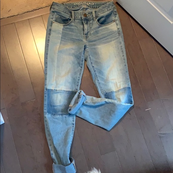 American Eagle Outfitters Denim - American Eagle High Rise Patchwork Jeans